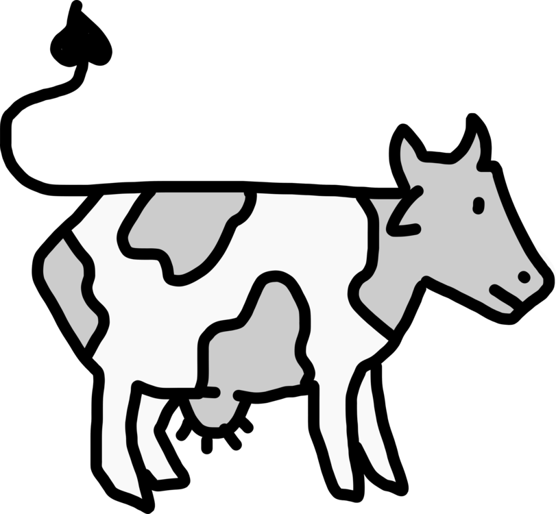 Beef Cattle Dairy Drawing Cartoon Free Commercial Clipart - Cattle Egret And Cattle Drawing (811x750), Png Download