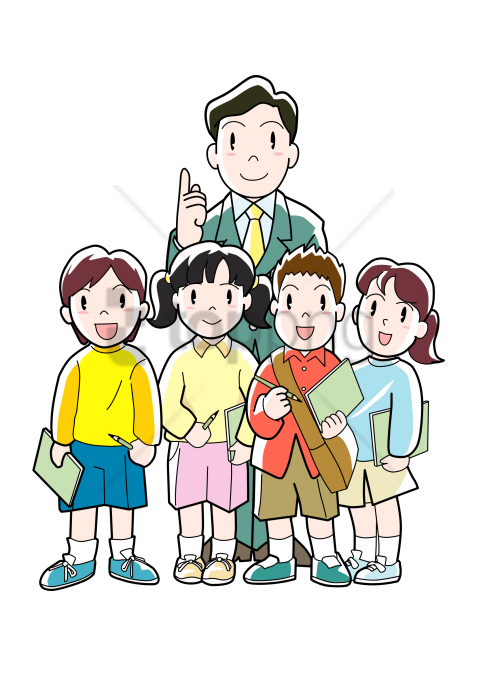 Free Png Download Students Kids Png Png Images Background - Profesor Y Alumnos Dibujo (481x679), Png Download