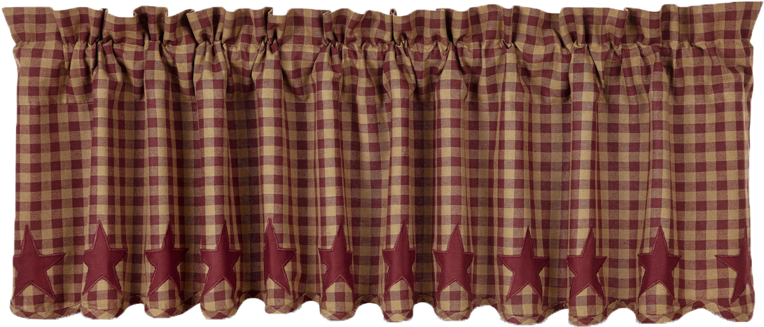 Burgundy Star Scalloped Valance - Window Valance (1200x1200), Png Download