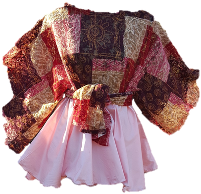 Devita Designs Handmade Women Hoodie Pink Silk Lace - Ruffle (498x885), Png Download
