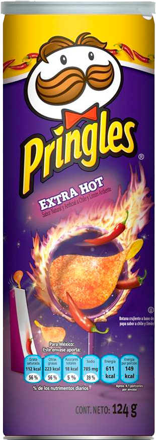 Home / Snack - Pringles Extra Hot Chili And Lime (1000x1000), Png Download