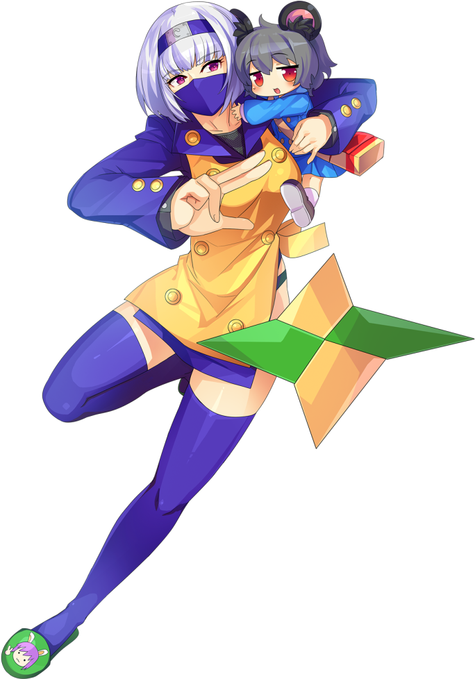 3girls Animal Ears Answer Apron Bag Balaclava Bangs - Cartoon (850x1032), Png Download