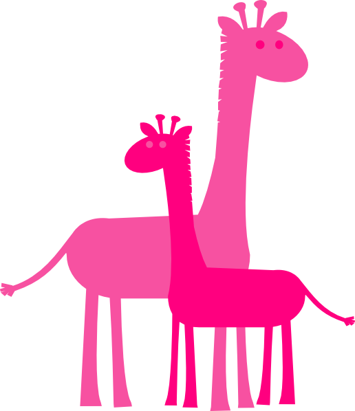 Momma And Baby Giraffe Clip Art (516x598), Png Download