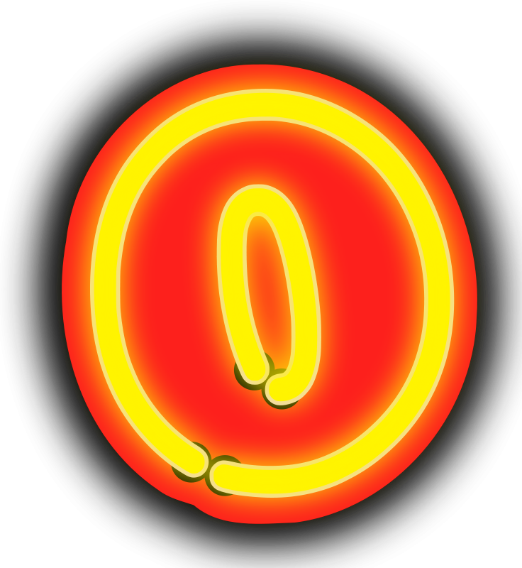 Download Gn Clipart - Neon Number 0 Png (736x800), Png Download