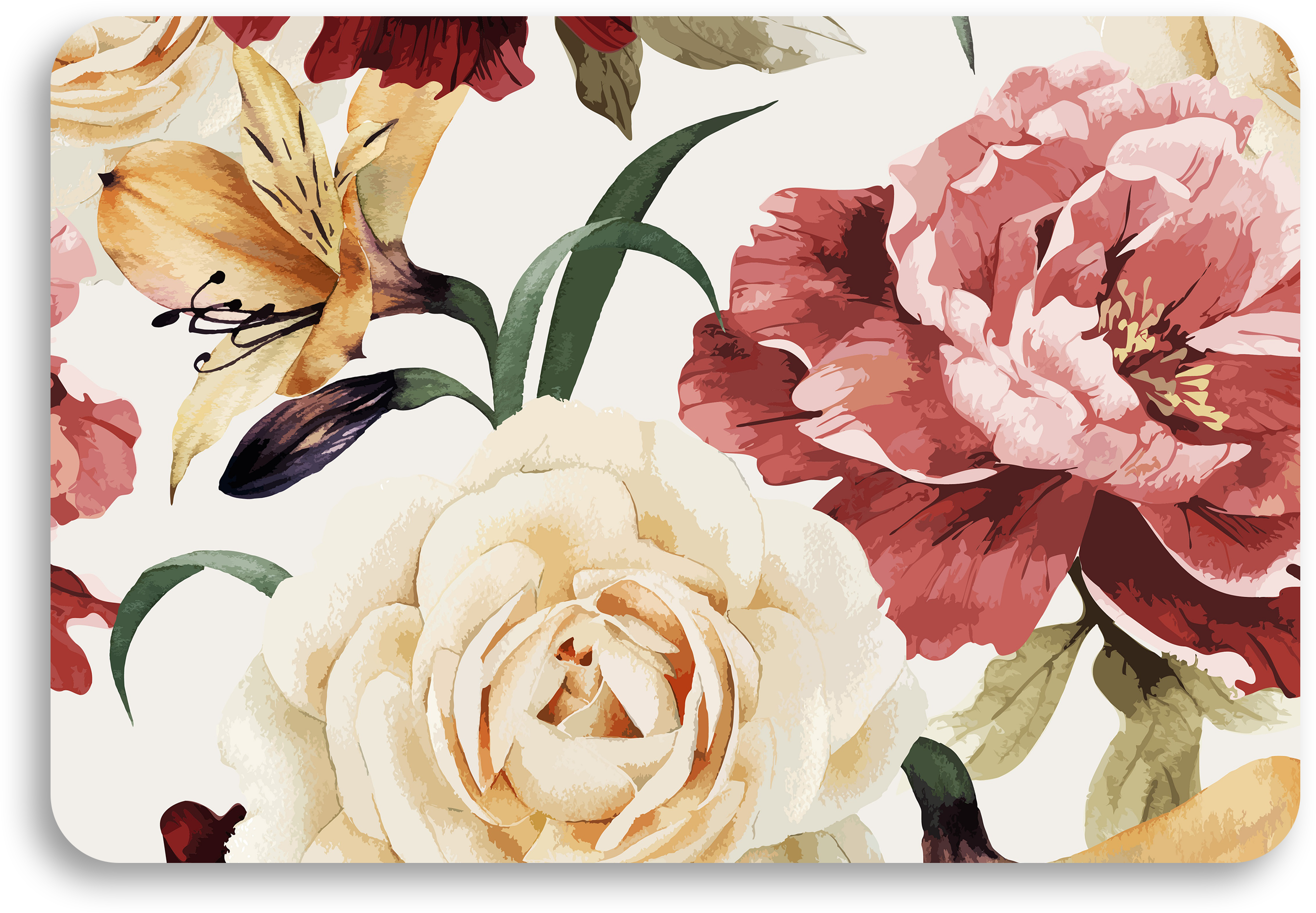 Flower Field Universal Laptop Skin - Murales En Verde Y Lila Vintage (3000x3000), Png Download