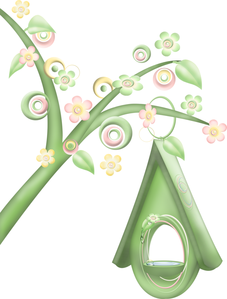 Birds ‿✿⁀○ Bird Clipart, Spring Flowers, Swirls - Cartoon (778x1024), Png Download