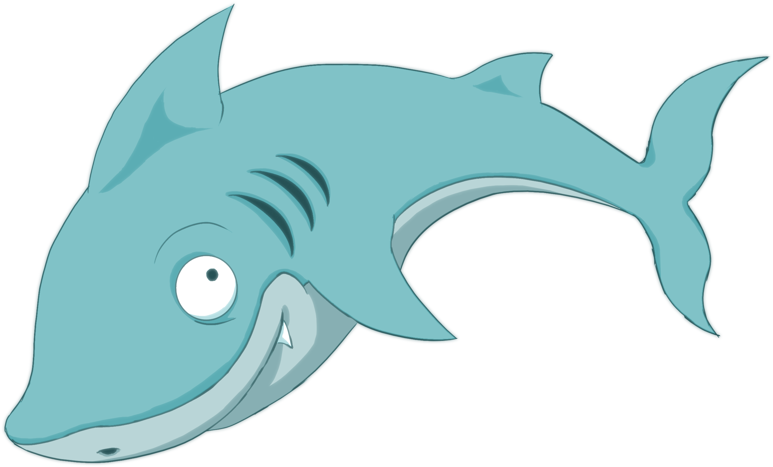 Cartoon Shark - Shark (3508x2480), Png Download