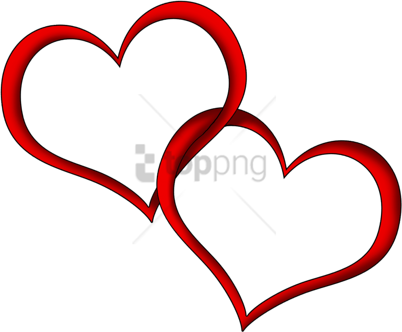 Free Png Download Heart Outline Couple Red Png Images - Heart Images Hd Png (850x704), Png Download