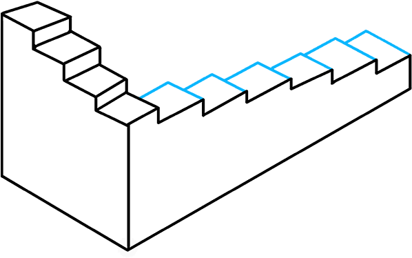 How To Draw Impossible Stairs - Draw Impossible Stairs (680x678), Png Download