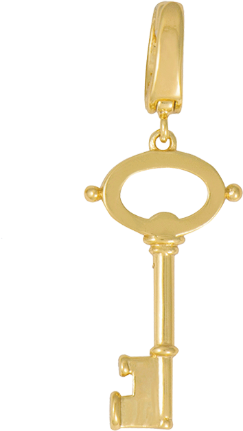 Key Gold Charm - Keychain (900x900), Png Download