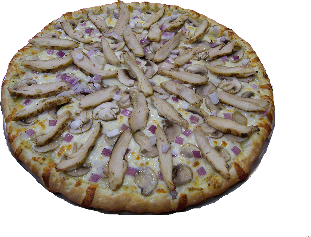 Garlic Chicken Pizza (1000x764), Png Download