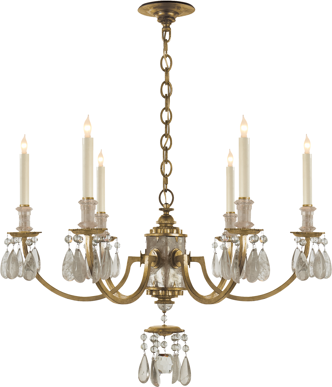 Elizabeth Chandelier In Gilded Iron With Quartz - Visual Comfort Elizabeth Chandelier (1440x1440), Png Download