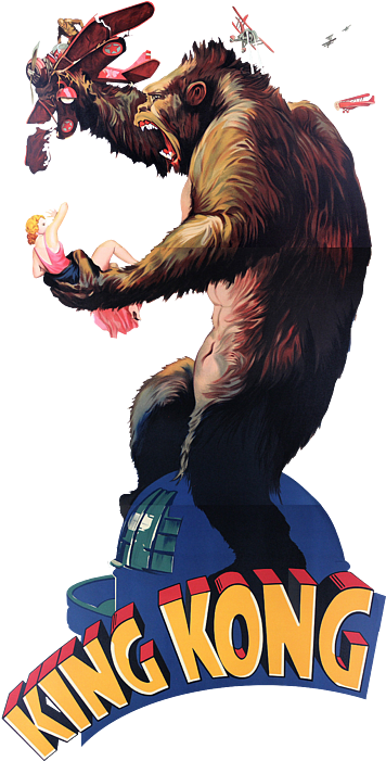 King Kong Retro Movie Poster Greeting Card - 1920s King Kong Movie Poster (583x700), Png Download