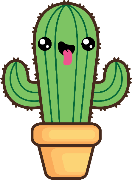 Kawaii Cactus Stickers - Kawaii Cactus (618x618), Png Download