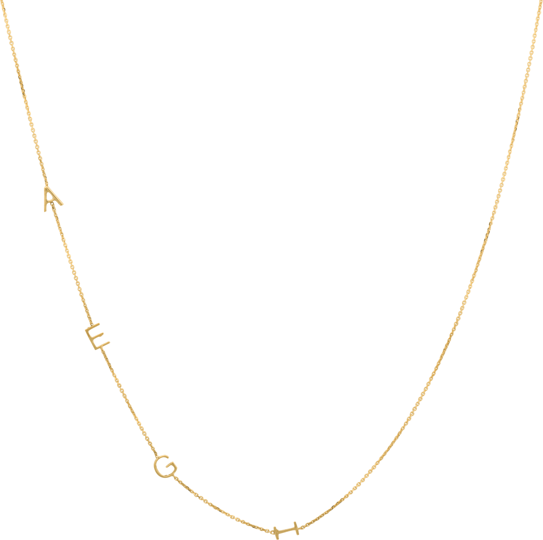 4 Letter Necklace 14crt Gold - Necklace (1800x1788), Png Download