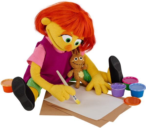 In April 2014, Sesame Workshop And Advocacy Group Autism - Julia Sesame Street Autism (620x553), Png Download
