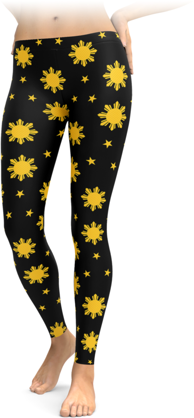 Filipino Sun & Stars Leggings - Pig Leggings (740x896), Png Download