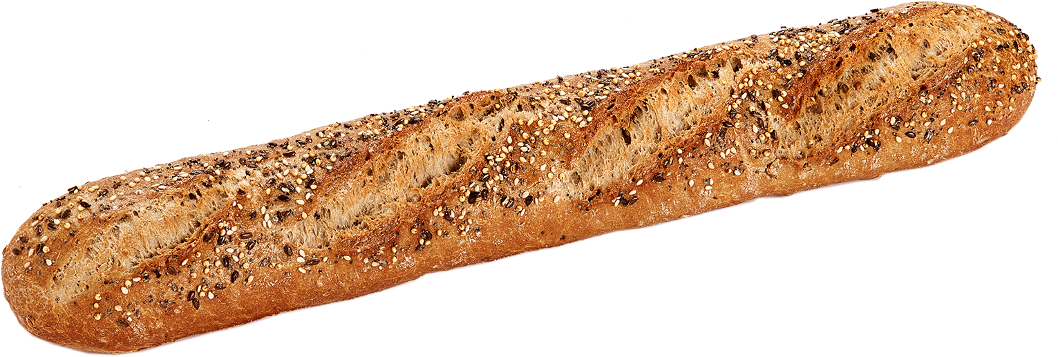 Stone Oven Part-baked Multigrain Baguette Topping With - Baguette Céréales (1770x1327), Png Download