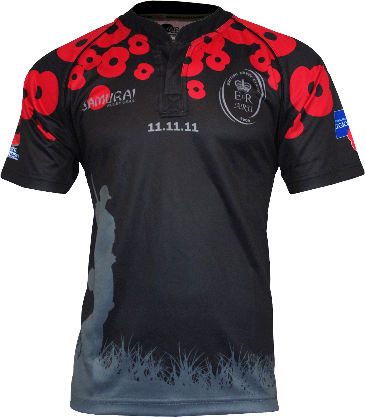 British Army Self Wicking T Shirts - Poppy Rugby Shirt 2016 (1500x1500), Png Download