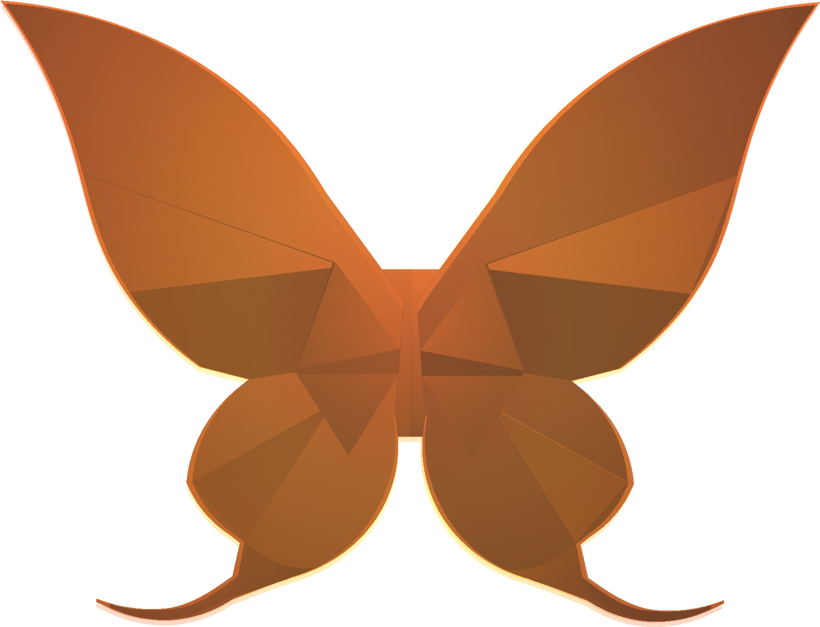 Origami Butterfly - Origami Butterfly Png (1848x1356), Png Download