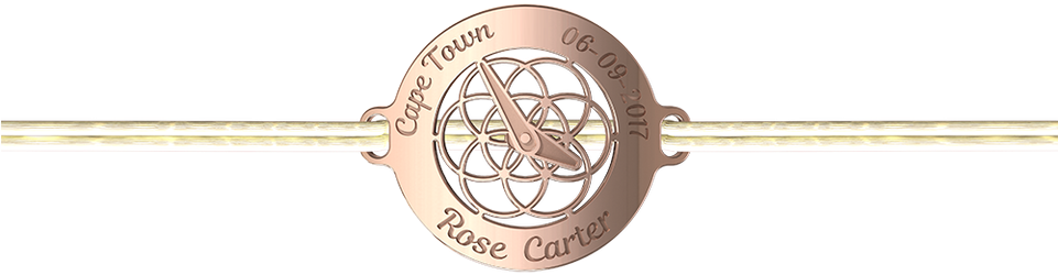 9k Rose Gold Clock Cord Bracelet - Silver (960x960), Png Download