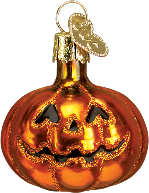 Pumpkin Jack O Lantern Glass Ornament For Small Halloween - Halloween Ornaments (1000x1000), Png Download