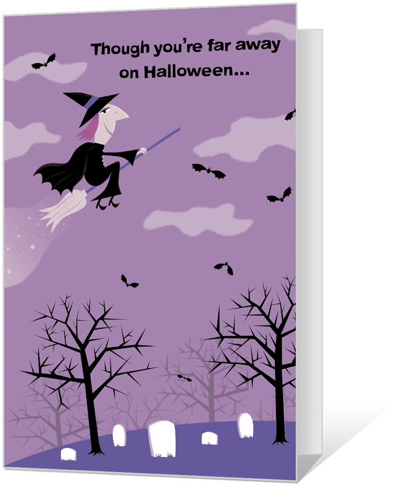 Across The Miles On Halloween Printable - Birch (950x760), Png Download