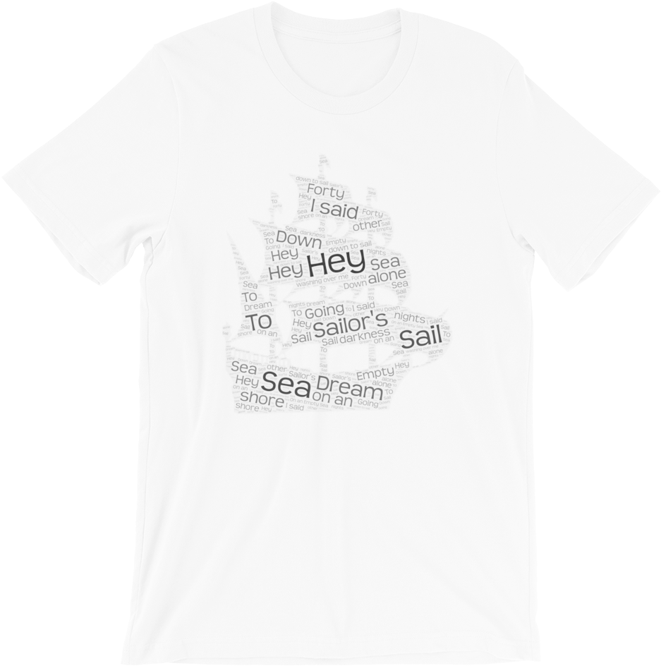 Sailor's Dream "word Cloud" Unisex T-shirt Apparel - Active Shirt (1000x1000), Png Download