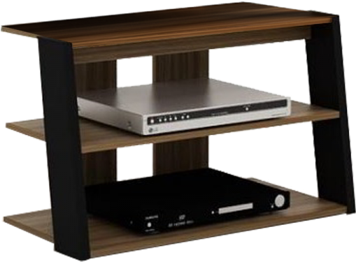 Tv Stand French Walnut With Black - Shelf (600x600), Png Download
