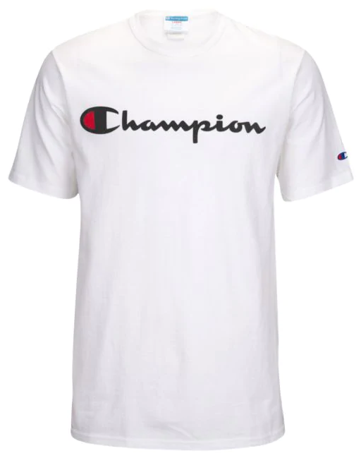 Champion Mens T-shirt Script Logo Regular Fit White - Champion (930x648), Png Download