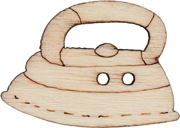 Wood Two-hole Button Flat Iron Article - Illustration (954x954), Png Download