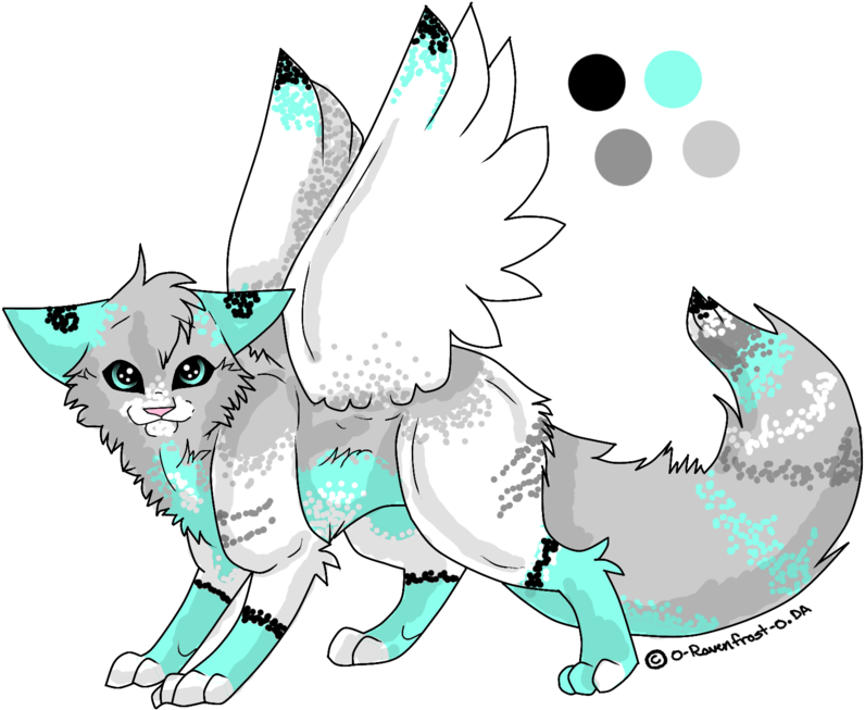 Image Result For Winged Cats Art Cartoon Wings, Kid - Winged Cat Adopts (900x764), Png Download