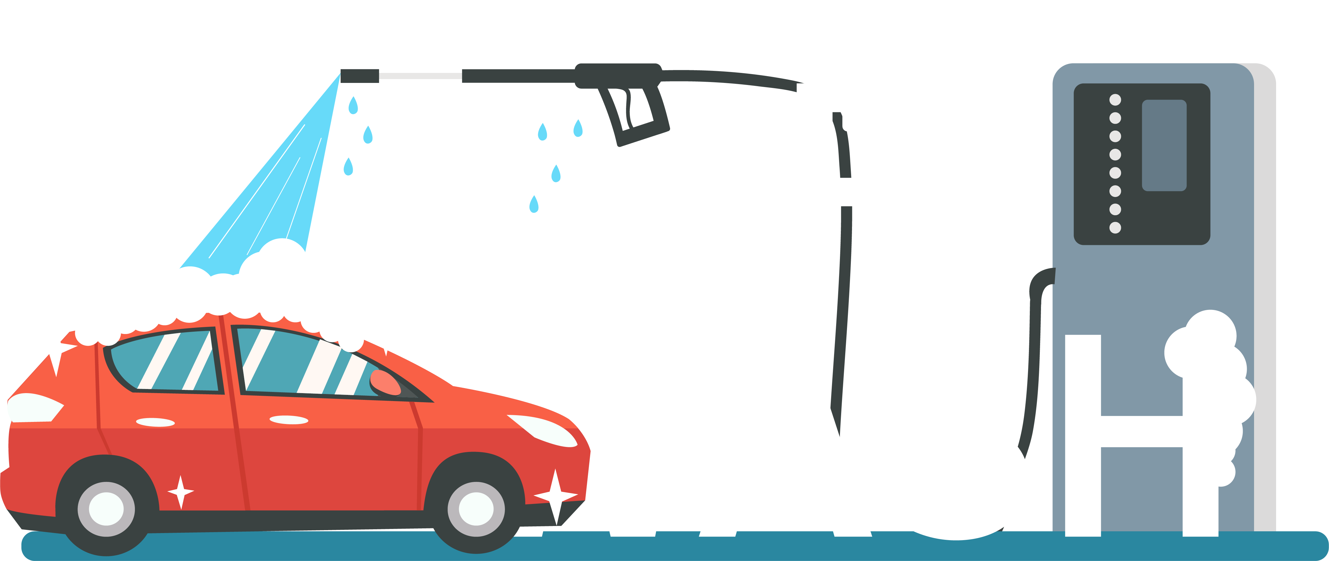 Unlimited Car Wash Club - Hatchback (4522x1908), Png Download