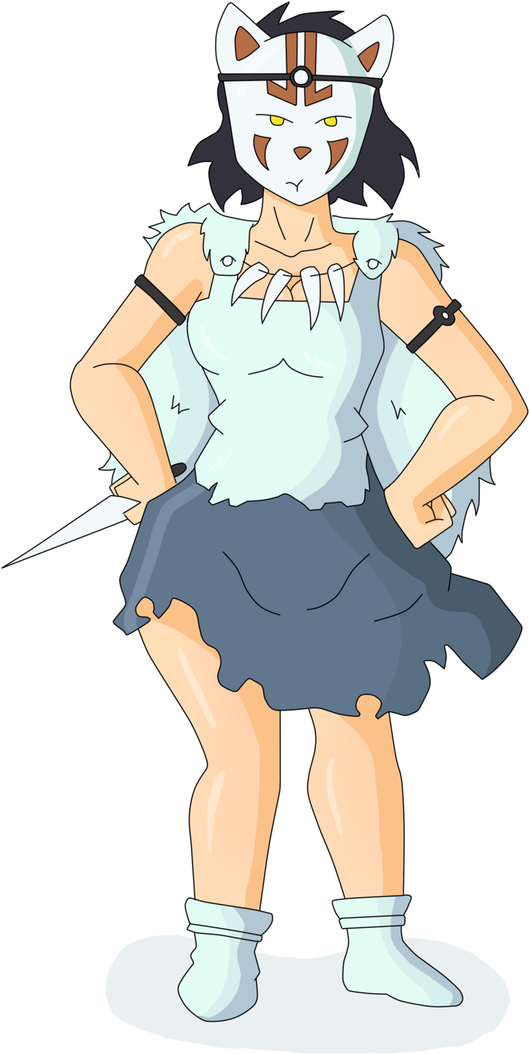 Princess Mononoke Costume By Themaskofafox On - Cartoon (1024x1558), Png Download