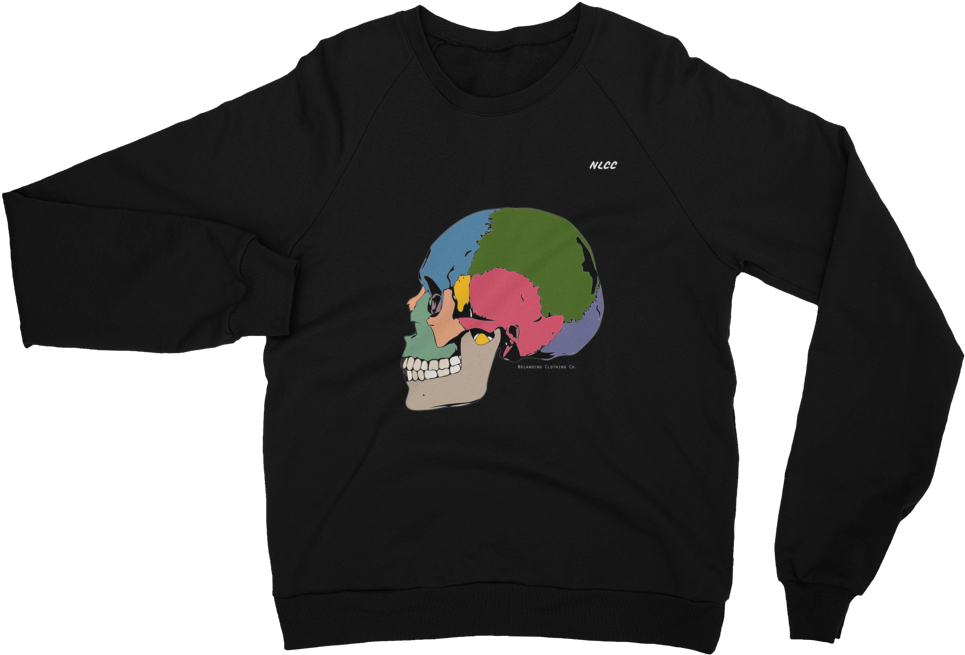 "human Skull" Fleece Raglan Sweatshirt - Sweet But Psycho Hoodie (1000x1000), Png Download