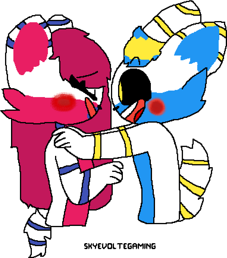 Hangle And Skye - Cartoon (1000x1000), Png Download