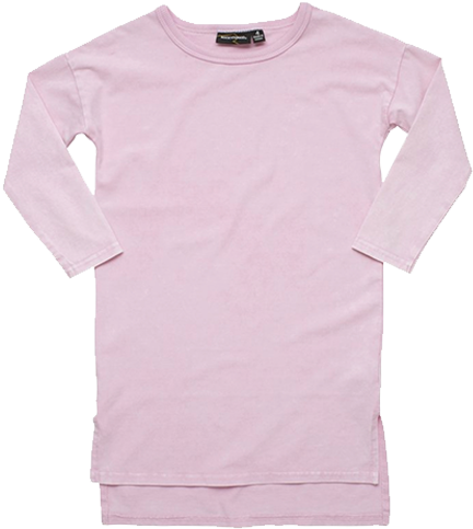Siouxsie Acid Wash T-shirt Dress Pink - Long-sleeved T-shirt (584x584), Png Download