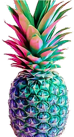 Drawn Pineapple Colourful Fruit - Rainbow Pineapple (640x480), Png Download