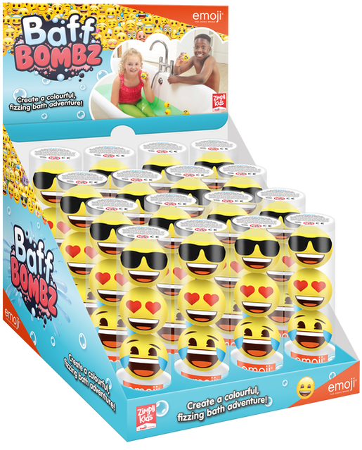 Emoji® Baff Bombz 3 Pack Reusable Emoji® 'yellow Face' - Food (538x650), Png Download