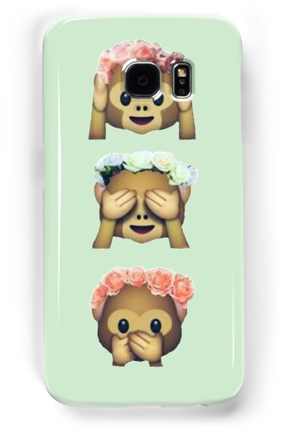 Flower Rainbow Crown Png Emoji - Monkey Emoji Phone Case (500x700), Png Download