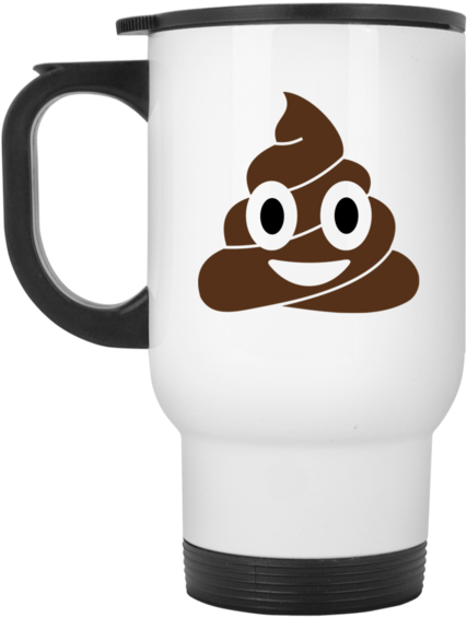 Poop Emoji Travel Mug - Vector Poop Emoji Png (580x580), Png Download