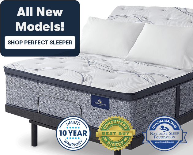 Perfect Sleeper Mattress On Adjustable Base - Bed Frame (640x506), Png Download