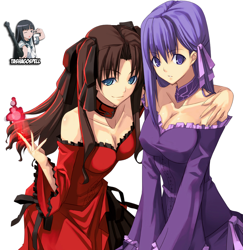 Sakura Matou Rin Tohsaka (974x1004), Png Download