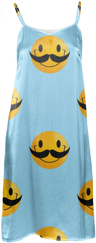 Slip Dress - Smiley Face With Mustache (400x821), Png Download
