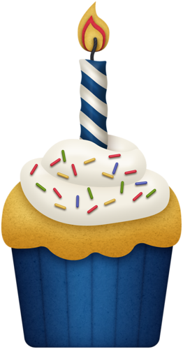 Freeuse Download Cumplea Os Con Globos Carmen Ortega - Birthday Cupcake Clipart (262x500), Png Download
