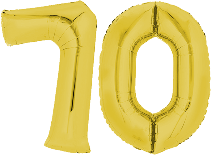 Globo De Papel De Aluminio 80 Cm Oro Letras "70" Cumpleaños - Balloon (768x768), Png Download