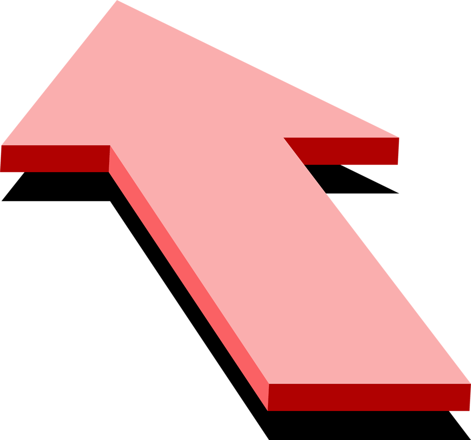 Red Arrow Clipart - Arrow 3d Png Blue And Pink (958x895), Png Download