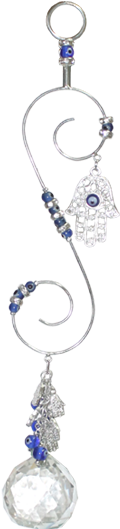 Wire Hanging Crystal Evil Eye - Crystal (600x600), Png Download