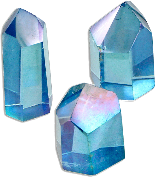 Turquoise Crystals - Aqua Aura Quartz Prism (526x600), Png Download