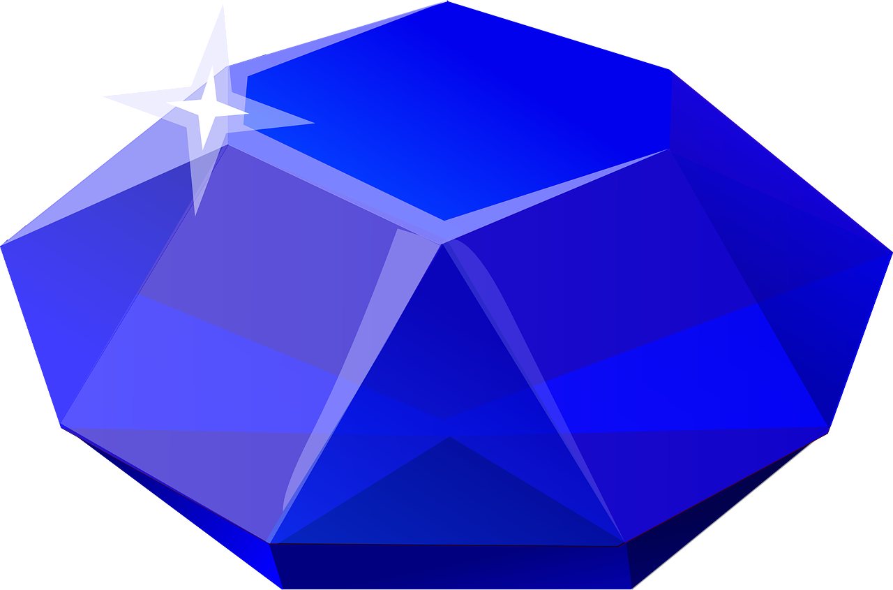 Crystals Clipart Sapphire - Gemstone (1280x845), Png Download